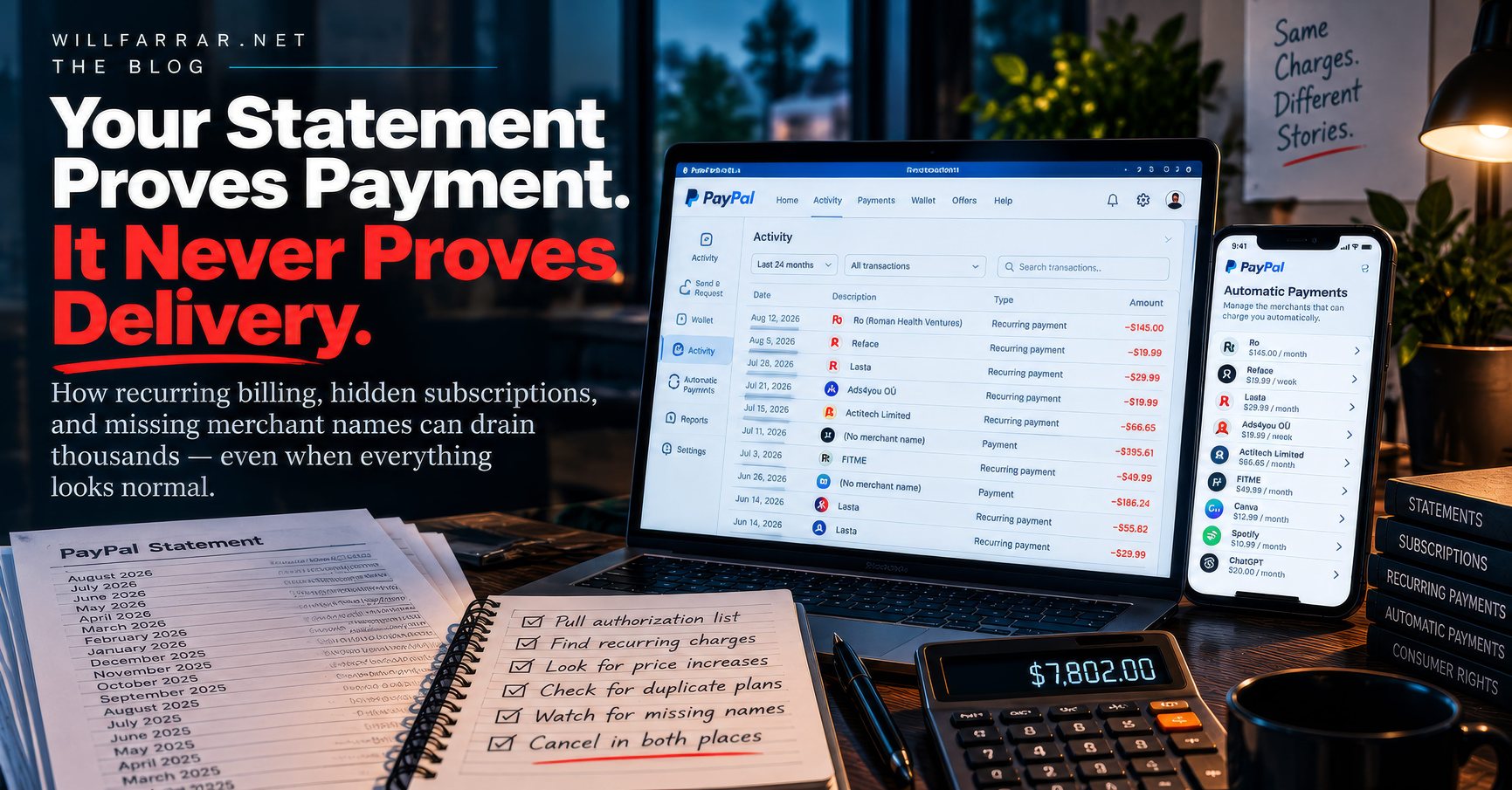 Your Statement Proves Payment. It Never Proves Delivery.